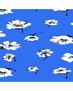 Rayon Chalis Flor Mediana Azul Rey