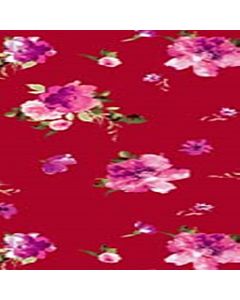 Rayon Chalis Flor Grande Rojo