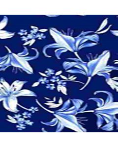 Rayon Chalis Flor Grande Azul Marino