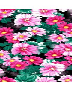 Rayon Chalis Flor Mediana Negro