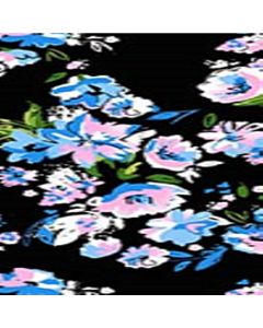 Rayon Chalis Flor Chico Negro