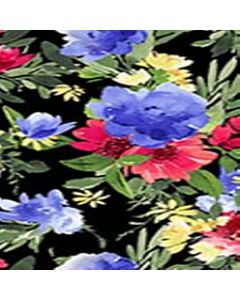 Rayon Chalis Flor Grande Negro