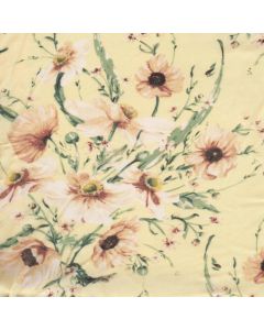 Rayon Chalis Flor Chica Amarillo Paja