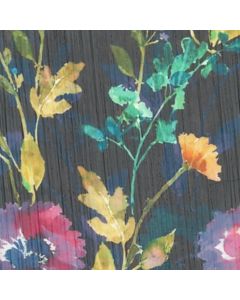 Rayon Flame Estampado Cenefa Azul Marino