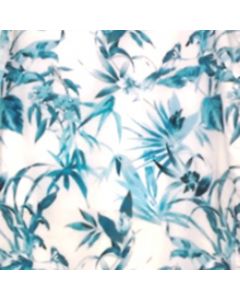 Rayon Flame Estampado Cenefa Azul Turquesa