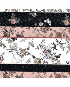 Rayon Flame Estampado Cenefa Negro