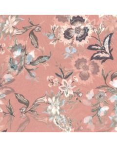 Rayon Flame Estampado Cenefa Rosa Medio