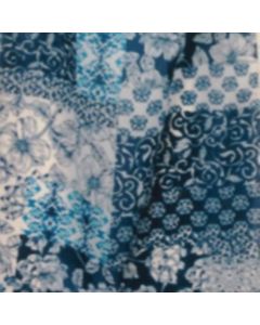 Rayon Flame Estampado Parche Azul Turquesa