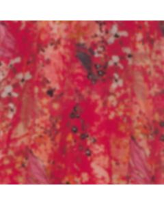 Rayon Flame Estampado Flor Grande Rojo