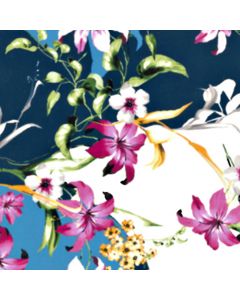 Rayon Flame Estampado Parche Azul Marino