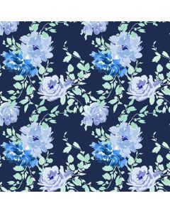 Royal Estampada 1.40 Flor Grande Azul Marino