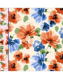 Royal Estampada 1.10 Flor Acuarela Naranja Shedron