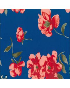 Faille Estampada 140 Flor Mediana Azul Rey