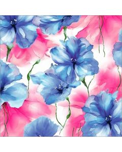 Italiana Estampada Flor Acuarela Azul Rey