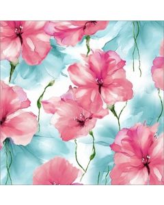 Italiana Estampada Flor Acuarela Rosa Palo