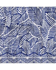 Italiana Estampada Hoja Étnica Azul Marino
