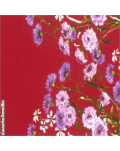 Shiffon Stripe Flor Rojo