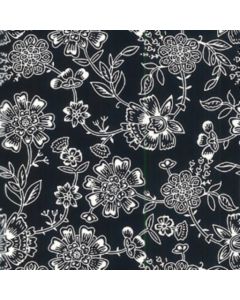 Smock Mediano .75 m Flor Étnica Negro
