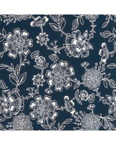 Smock Mediano .75 m Flor Étnica Azul Marino