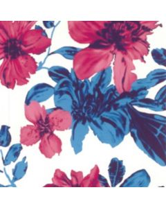 Smock Mediano .75 m Flores Rosa Fiusha