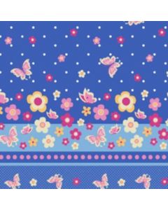 Smock Chico .60Cm Mariposa Cenefa Azul Rey