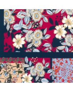 Smock Grande .90 m Flor Parches Rojo