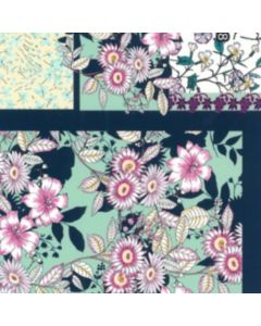 Smock Grande .90 m Flor Parches Verde Menta