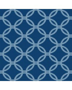 Decoracion Ahulado Estampada Circulos Azul Marino
