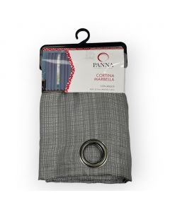 Cortina Jaquard Pantalla Marbella Arillos Gris Plata