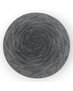 Mantel Individual de Textilina Redondo Individual Gris Espiral