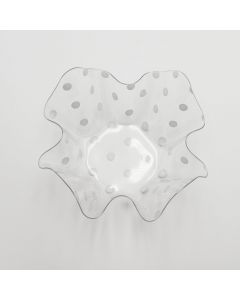Recipiente de Plástico Blanco / Puntos 22.5 x 22.5 x 12 cm