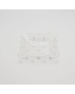 Recipiente de Plástico Blanco / Puntos 18 x 18 x 4 cm