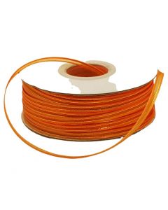 Listón de Organza con Orilla Metálica Naranja-Oro #0