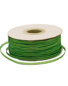 Listón de Organza con Orilla Metálica Verde Bandera-Oro #0