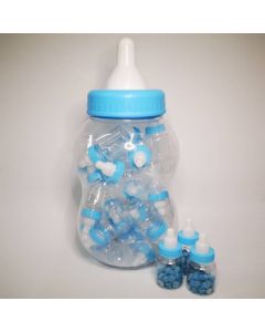 Recipiente De Plástico Forma De Mamila Con Mamilitas Azul Jumbo