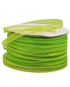 Listón de Organza Satín Liso Verde Manzana #1