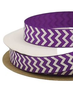 Listón Popotillo Estampado Chevron Morado