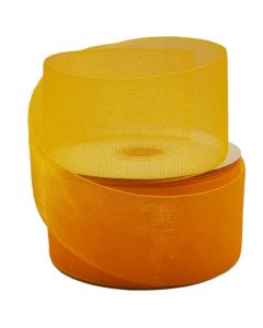 Listón De Organza Liso Amarillo Mango #12