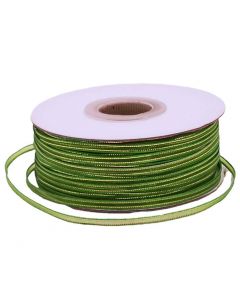 Listón de Organza con Orilla Metálica Verde Olivo-Oro #0