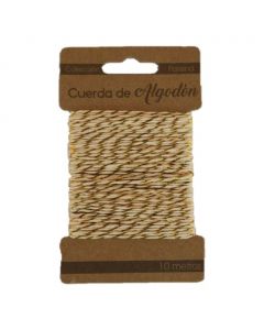 Cuerda de Algodón Blanco/Oro 2 mm