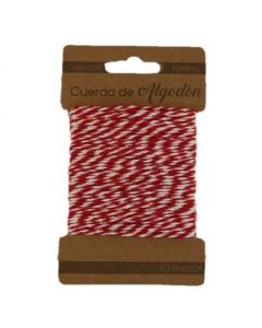 Cuerda de Algodón Blanco/Rojo 2 mm