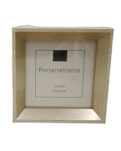 Portarretrato Decorativo Mini Blanco-Plata 8.9 x 8.9 cm Mod.F411520R756-3.5