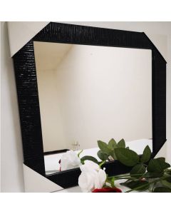 Espejo Decorativo Negro Cuadrado con Textura