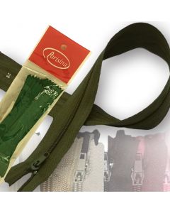Paquete de Cierre de Nylon Verde Militar 45 cm