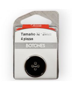 Botones en Cajita 20 mm Negro Mod.1603202