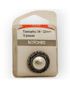 Botones en Cajita 22 mm Plata Mod.2113482