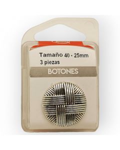 Botones en Cajita 25 mm Plata Mod.3324082