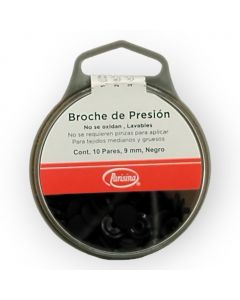 Broche de Presión Plástico Negro 9 mm