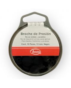Broche de Presión Plástico Negro 13 mm