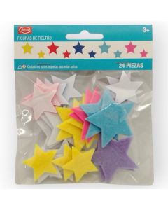 Figura de Fieltro con Adhesivo Estrellas